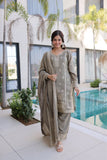 Luxury Ho Silk Designer Multi With Thread Embroidery Suit Set