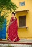 Beautiful Multi Tread Designer Special Wedding And Festive Gown With Dupatta Set