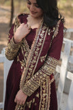 Stunning Premium Dark Maroon Anarkali Set - women's fashion mart