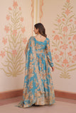 Elegance Digital Printed Embroidered Work Beautifully Gown With Dupatta