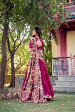 Stunning Sequins Tread Embroidery With Kalamkari Printed Lehenga Choli