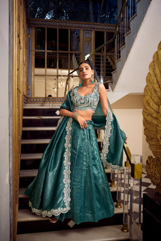 Elegant Sequins Embroidery With Jarkan Diamond Work Designer Lehenga Choli