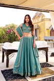 Celestial Sky Blue Embroidered Bridesmaid Lehenga Choli