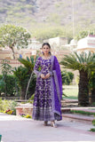 Jacquard With Sequins Embroidered Work Gown & Dupatta Set - women's fashion mart