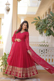 TRADITIONAL elegance Attractive Embroidered Sequins WORK WOMEN GOWN  women's fashion mart