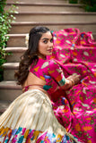Kalamkari printed lehenga choli dupatta set -Lehenga Choli Pink / Semi Stitched women's fashion mart