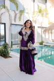 Royal Ice Velvet Zari And Mirror Embroidered Luxury Co Ord Set With Batwa