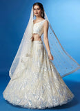 Designer Embroidered Classic White Lehenga Choli - women's fashion mart