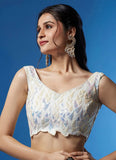 Designer Embroidered Classic White Lehenga Choli - women's fashion mart