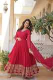 TRADITIONAL elegance Attractive Embroidered Sequins WORK WOMEN GOWN  women's fashion mart