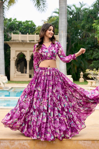 Georgette Floral Printed Co-Ord Set - women's fashion mart