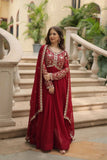 Amazing Festive Wear Faux Georgette Sequins Worked Gown - women's fashion mart