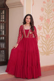 Sequins Zari Embroidered Work Wedding Designer Gown