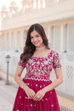 Stunning Embroidered Gown With Sequins Work - women's fashion mart