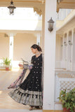 Beautiful Stylish designer Gown With Dupatta Set -WOMEN FASHION Sky Blue / M women's fashion mart