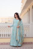 New Sequins Embroidery Work Anarkali Suit Set - women's fashion mart