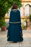 Ethnic Stylish Crafted Multi Thread Embroidered Work Gown With Dupatta Set