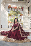 Stunning Premium Dark Maroon Anarkali Set - women's fashion mart