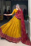 Glamorous Bandhej Print Lehenga Choli for Navratri And Weddings