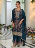 Gorgeous Turquoise Multi Embroidered Traditional Palazzo Suit - women's fashion mart