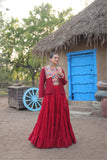 Designer Readymade Traditional Gamthi Threadwork Lehenga Choli For Navratri - women's fashion mart