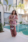 Royal Mirror Work Kurti Palazzo Set For Women