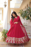 TRADITIONAL elegance Attractive Embroidered Sequins WORK WOMEN GOWN  women's fashion mart