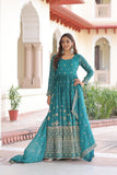 Ethereal  Silver Crunchy Sequins Embroidered Luxury Anarkali Gown Set