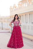 Stunning Embroidered Gown With Sequins Work - women's fashion mart