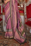 Stunning Berry Pink Kanjivaram and Patola Printed Silk Saree - women's fashion mart