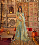 Precious Designer Aqua Blue Georgette Silk Traditional Saree - women's fashion mart