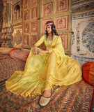 Blazing Designer Yellow Georgette Silk Traditional Saree - women's fashion mart