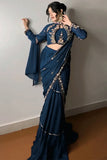 Traditional Ready To Wear Red Colour Saree For Karwa Chauth -Saree Red women's fashion mart