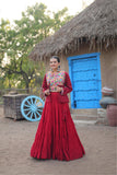 Designer Readymade Traditional Gamthi Threadwork Lehenga Choli For Navratri - women's fashion mart