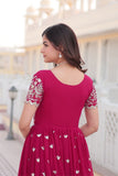 Stunning Embroidered Gown With Sequins Work - women's fashion mart