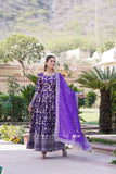 Jacquard With Sequins Embroidered Work Gown & Dupatta Set - women's fashion mart