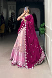 Zari Kota Lehenga Set With Embroidered Vichitra Silk Dupatta & Banglory Blouse