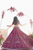 Slub Silk Embroidered Pink Color Bridal Lehenga Choli For Woman - women's fashion mart