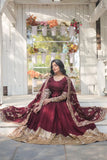 Stunning Premium Dark Maroon Anarkali Set - women's fashion mart