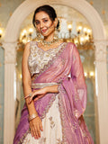 Beige Color Golden Sequined Using Thread,Coding & Zarkans Embroidered Viscos Semi-Stitched Lehenga choli with Contrast Dupatta  women's fashion mart