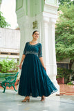 Stunning Beads Embroidery Work Beautiful Gown