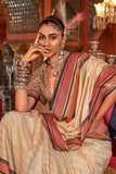 Charming Cream Kanjivaram and Patola Printed Silk Saree - women's fashion mart