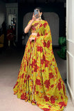 Floral Marble Print Lehenga Choli Set For Women