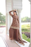 Premium Fendy Sharara Set with Rich Sequins Zari Embroidery