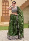 Designer Green Classic  Lehenga Choli Set - women's fashion mart