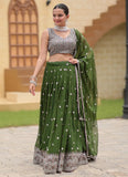 Designer Green Classic  Lehenga Choli Set - women's fashion mart