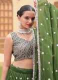 Designer Green Classic  Lehenga Choli Set - women's fashion mart