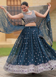 Designer Dark Grey Classic  Lehenga Choli Set - women's fashion mart
