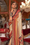 Charming Cream Kanjivaram and Patola Printed Silk Saree - women's fashion mart