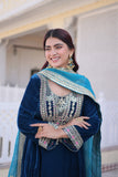 Designer Velvet Kurta Suit With Rich Zari And Thread Embroidery